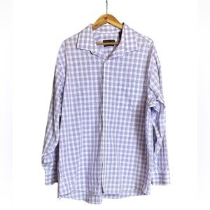 Donald J. Trump Signature Collection purple plaid Regular fit / non-iron shirt